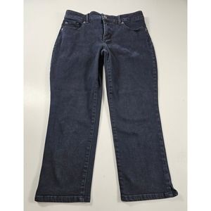 Chicos so slimming dark wash jeans capri cropped 0.5 (6) *